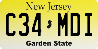 NJ license plate C34MDI
