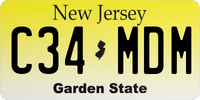 NJ license plate C34MDM