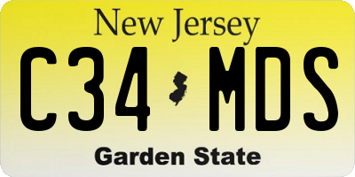 NJ license plate C34MDS