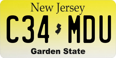 NJ license plate C34MDU