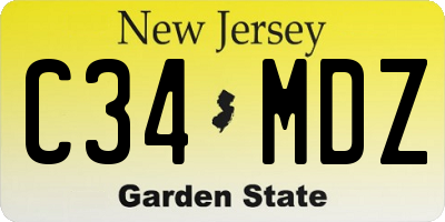 NJ license plate C34MDZ