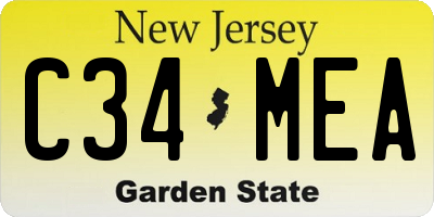 NJ license plate C34MEA