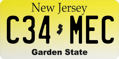 NJ license plate C34MEC