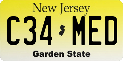 NJ license plate C34MED