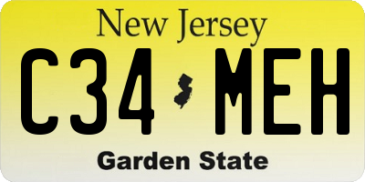NJ license plate C34MEH
