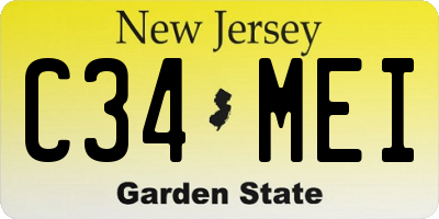 NJ license plate C34MEI