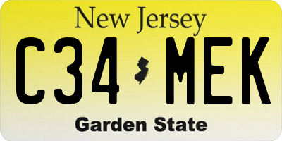 NJ license plate C34MEK