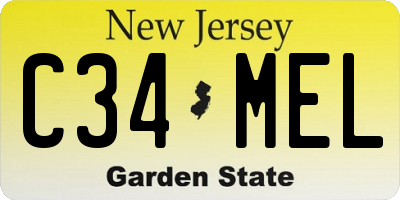 NJ license plate C34MEL