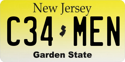 NJ license plate C34MEN