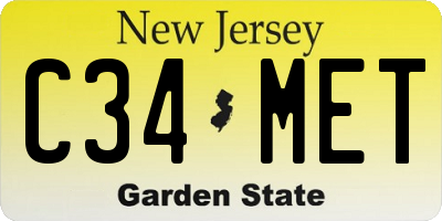 NJ license plate C34MET