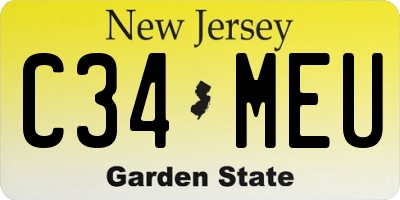 NJ license plate C34MEU