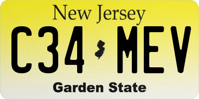 NJ license plate C34MEV