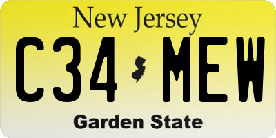 NJ license plate C34MEW