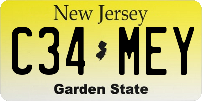 NJ license plate C34MEY