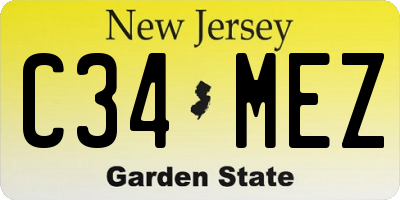 NJ license plate C34MEZ