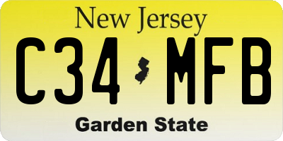 NJ license plate C34MFB