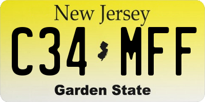 NJ license plate C34MFF