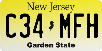 NJ license plate C34MFH