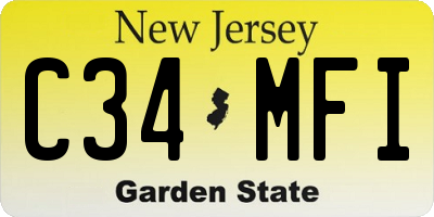 NJ license plate C34MFI