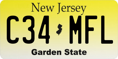 NJ license plate C34MFL