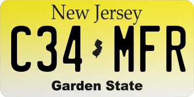 NJ license plate C34MFR