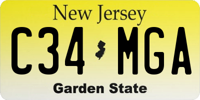 NJ license plate C34MGA