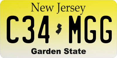NJ license plate C34MGG