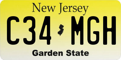 NJ license plate C34MGH