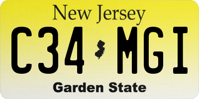 NJ license plate C34MGI