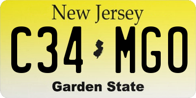 NJ license plate C34MGO