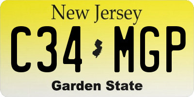 NJ license plate C34MGP