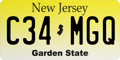 NJ license plate C34MGQ
