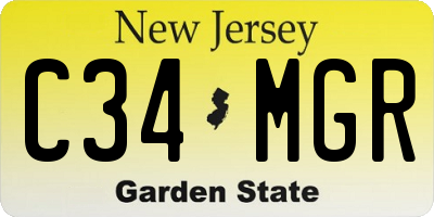 NJ license plate C34MGR
