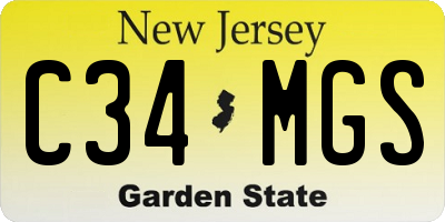 NJ license plate C34MGS