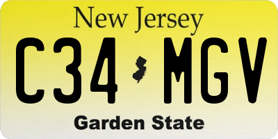 NJ license plate C34MGV