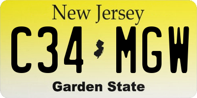 NJ license plate C34MGW