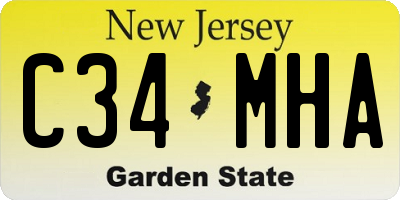 NJ license plate C34MHA