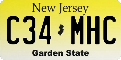 NJ license plate C34MHC