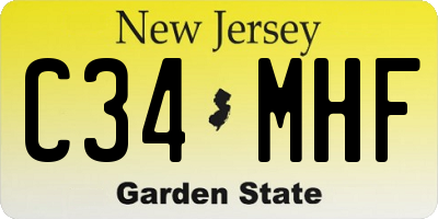 NJ license plate C34MHF