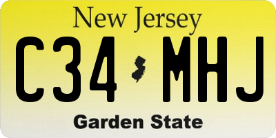 NJ license plate C34MHJ
