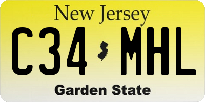 NJ license plate C34MHL