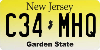 NJ license plate C34MHQ