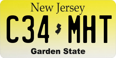 NJ license plate C34MHT