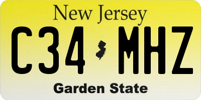NJ license plate C34MHZ