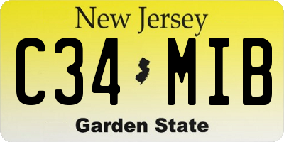 NJ license plate C34MIB