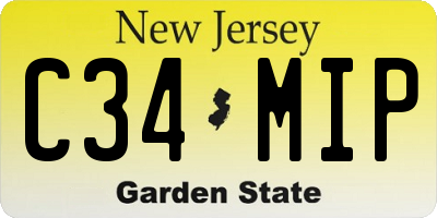 NJ license plate C34MIP