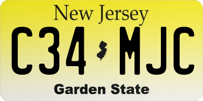 NJ license plate C34MJC