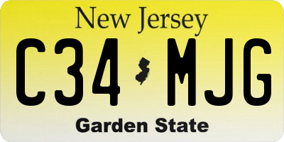 NJ license plate C34MJG
