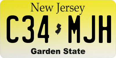 NJ license plate C34MJH