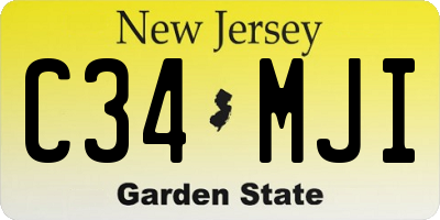 NJ license plate C34MJI